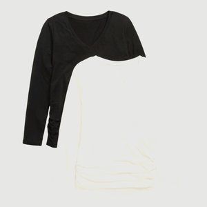 Old Navy MATERNITY Women's Fitted V-Neck Long Sleeve Shirts. Pack of 2. Size XL.